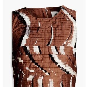 Aje Brown and White Textured Sleeveless Top